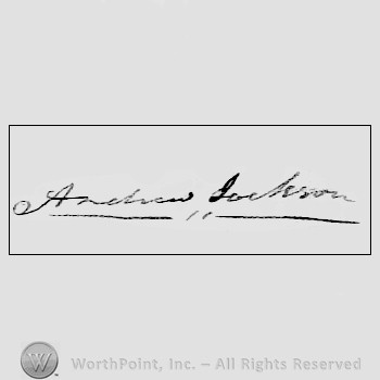 Autograph/signature: Andrew Jackson.
