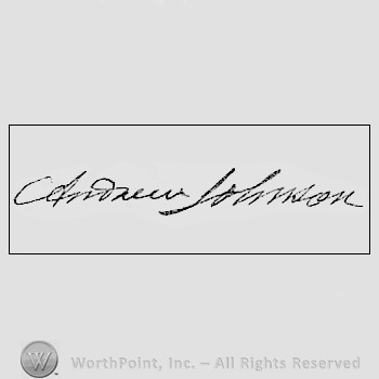 Autograph/signature: Andrew Johnson.
