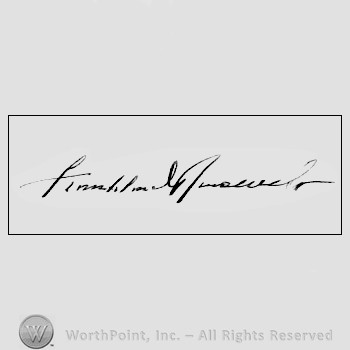 Autograph/signature: Franklin D. Roosevelt.