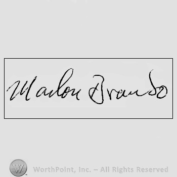 Autograph/signature: Marlon Brando.