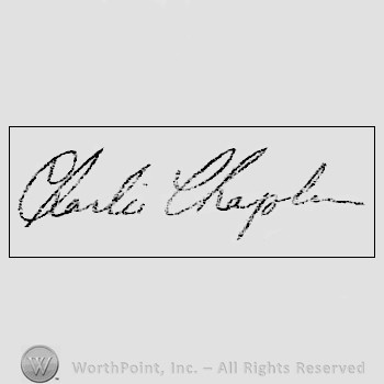 Autograph/signature: Charles Chaplin.