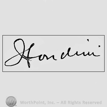 Autograph/signature: Harry Houdini.