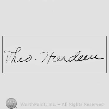 Autograph/signature: Theodore Hardeen.