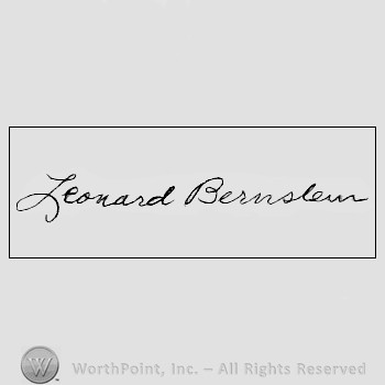 Autograph/signature: Leonard Bernstein.