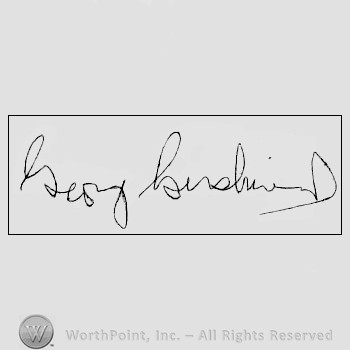 Autograph/signature: George Gershwin.