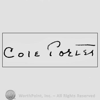 Autograph/signature: Cole Porter.