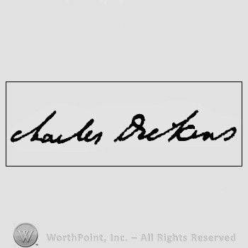 Autograph/signature: Charles Dickens.