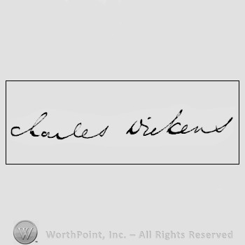 Autograph/signature: Charles Dickens.