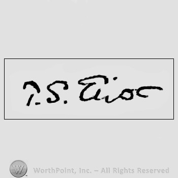 Autograph/signature: Thomas Stearns Eliot.