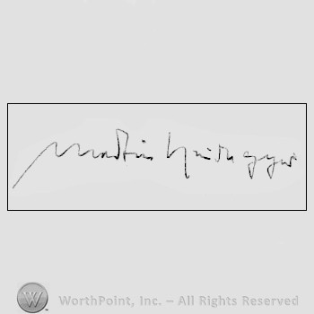 Autograph/signature: Martin Heidegger.