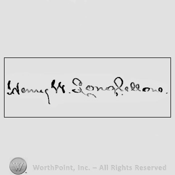 Autograph/signature: Henry Wadsworth Longfellow.