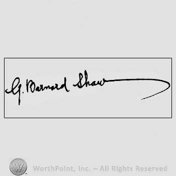 Autograph/signature: George Bernard Shaw.