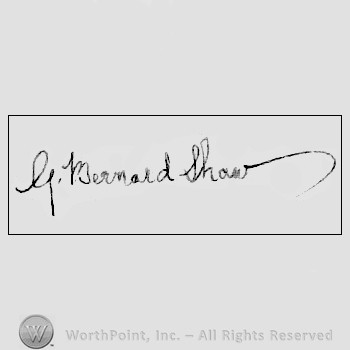 Autograph/signature: George Bernard Shaw.