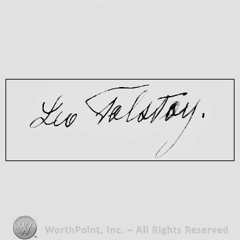 Autograph/signature: Leo Tolstoy.
