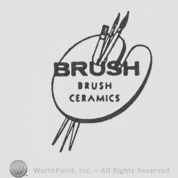 a palette with brushes and BRUSH BRUSH CERAMICS