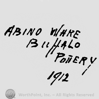 Abino Ware wtitten above Buffalo written above Pottery written above 1912