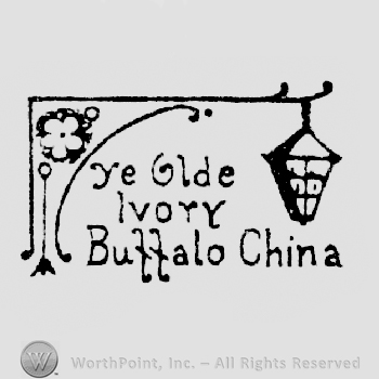old lamp hunged above Ye Olde written above Ivory written above Buffalo China