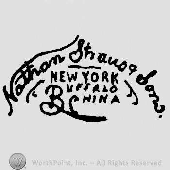 Nathan Straus & Sons arched written above New York written above Buffalo China written with stylish B
