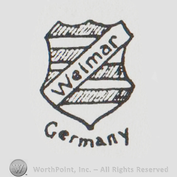 a shield with a stripe with WEIMAR above the word GERMANY