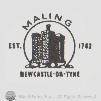 a castle inside a circle and MALING EST 1762 NEWCASTLE ON TYNE