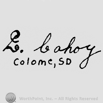 L Cahoy hand written above Colome, SD