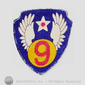 Army Air Forces Shoulder Sleeve Insignia : 9th Air Force.