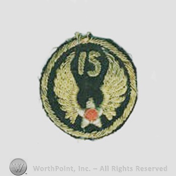 Army Air Forces Shoulder Sleeve Insignia : 15th Air Force.