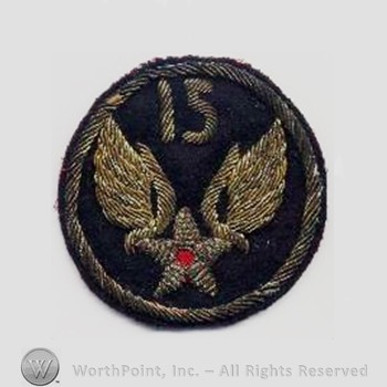 Army Air Forces Shoulder Sleeve Insignia : 15th Air Force.