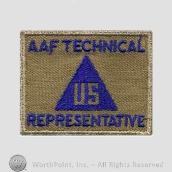 Army Air Forces Shoulder Sleeve Insignia : Army Air Force Technical Representative.