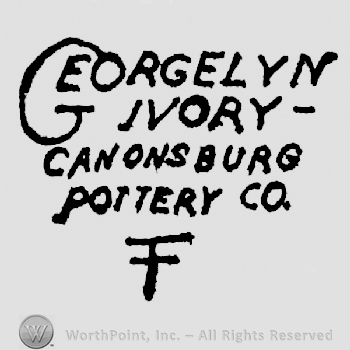 Georgelyn written with big B above Ivory written above Canonsburg written above Pottery Co. written above F