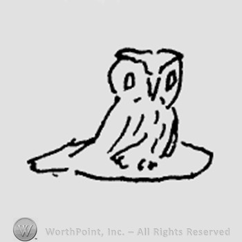 Rookwood Pottery Shape No. 1084; owl paperweight.