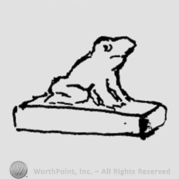 Rookwood Pottery Shape No. 1233; frog paperweight.