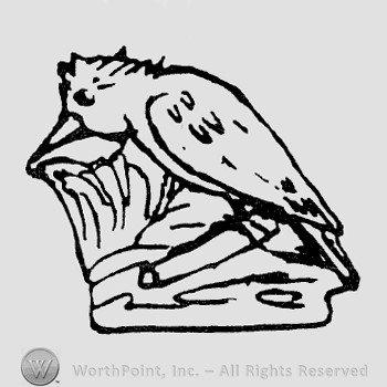 Rookwood Pottery Shape No. 2657;king-fisher bookend.