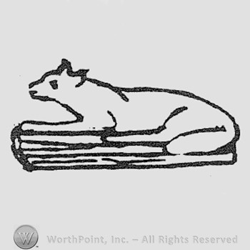 Rookwood Pottery Shape No. 2679; fox paperweight.