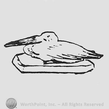 Rookwood Pottery Shape No. 2711; pelican paperweight.
