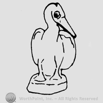 Rookwood Pottery Shape No. 6328; pelican paperweight.