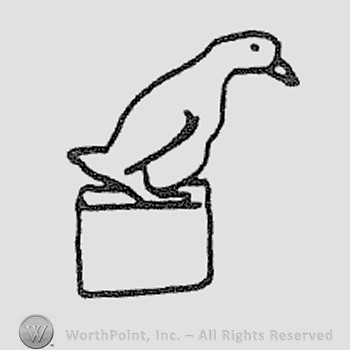 Rookwood Pottery Shape No. 6446; goose paperweight.