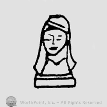 Rookwood Pottery Shape No. 6949; head of madonna.