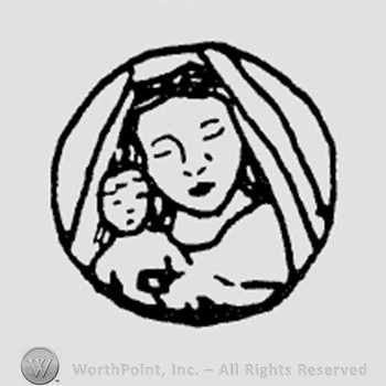 Rookwood Pottery Shape No. 6960; madonna & child medallion.