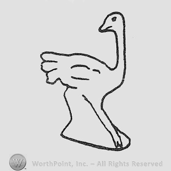 Rookwood Pottery Shape No. 6981; ostrich.