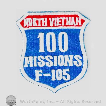 Weapon System Patch, Aircraft Patch : F-105 100 Missions North Vietnam.