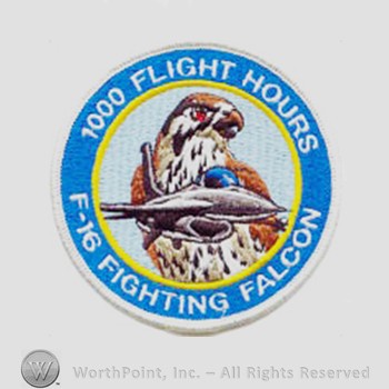 Weapon System Patch, Aircraft Patch : F-16 Fighting Falcon 1000 Hours.