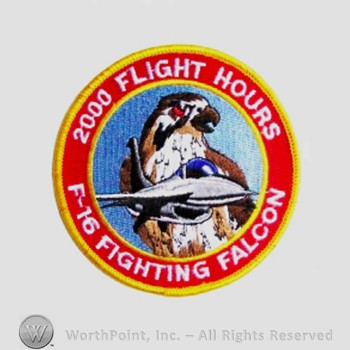 Weapon System Patch, Aircraft Patch : F-16 Fighting Falcon 2000 Hours.