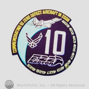 Weapon System Patch, Aircraft Patch : F-22 Raptor Zero Defect Aircraft.
