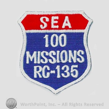 Weapon System Patch, Aircraft Patch : RC-135 100 Missions Southeast Asia.
