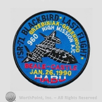 Weapon System Patch, Aircraft Patch : SR-71 Blackbird Aircraft # 960.