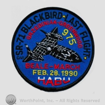 Weapon System Patch, Aircraft Patch : SR-71 Blackbird Aircraft #975.