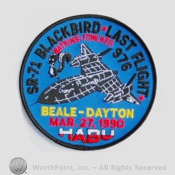 Weapon System Patch, Aircraft Patch : SR-71 Blackbird Aircraft #976.