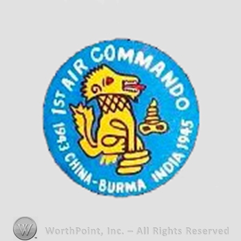 WWII US Army Air Force Numbered Units patch : 1st Air Commando Group.