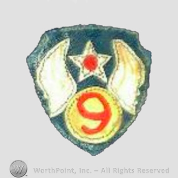 WWII US Army Air Force Numbered Units patch : 9th Army Air Force (Tactical Air Force).